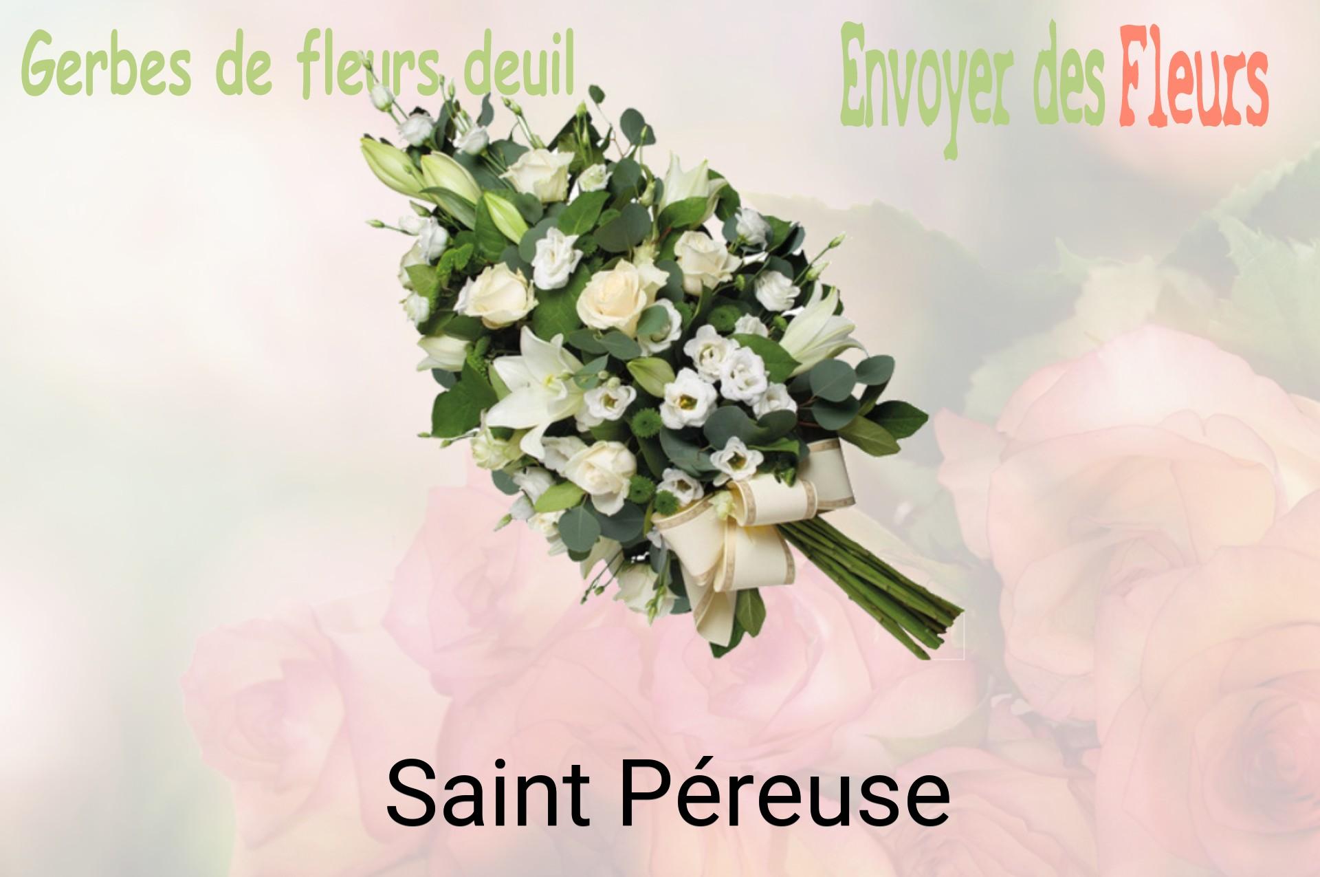 Gerbe de fleurs de deuil livrée à Saint-Péreuse
